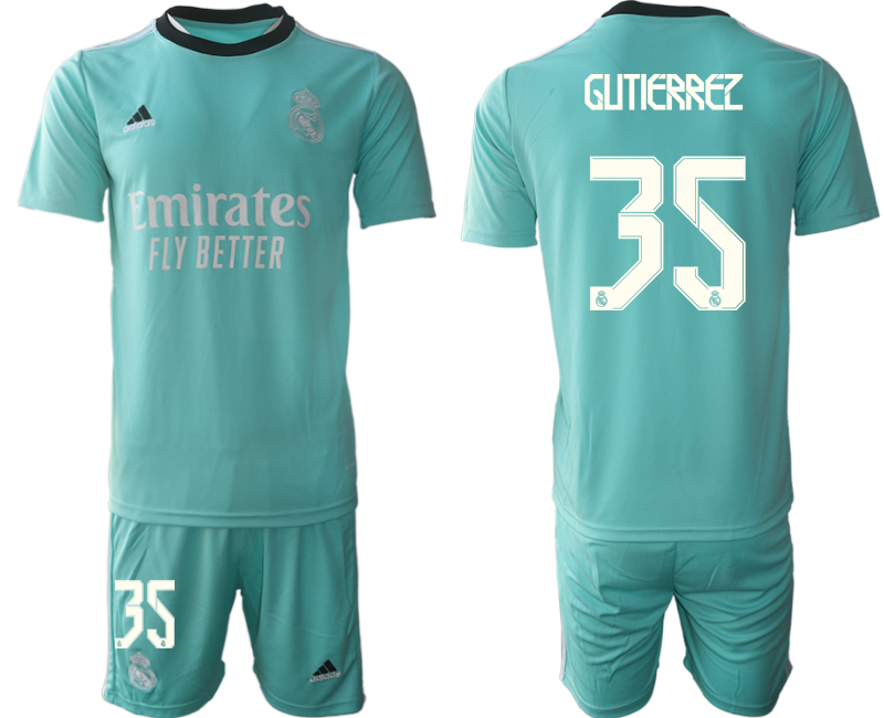 Men 2021-2022 Club Real Madrid second away Light blue #35 Soccer Jersey
